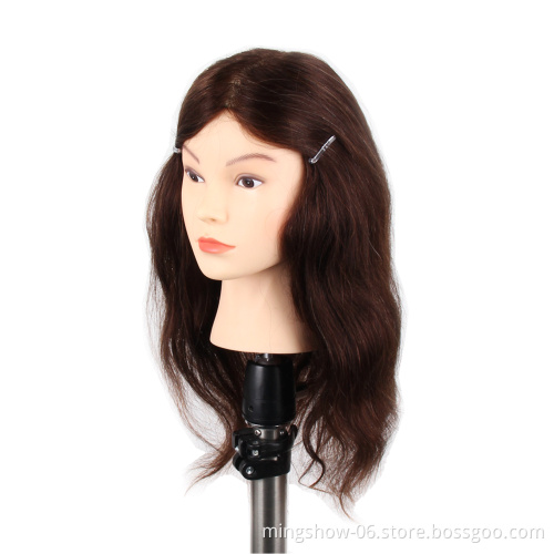Cheap 100% Indian human hair training doll head hairdresser hair model with remy hair